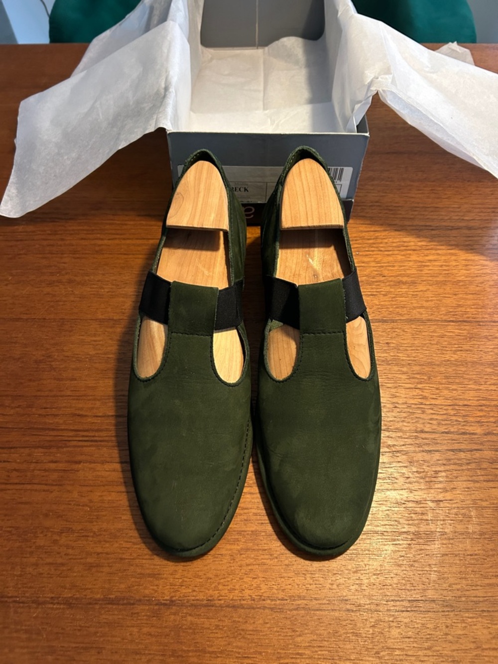 Arche Women's Green Suede Mary Jane Loafers size 40/41